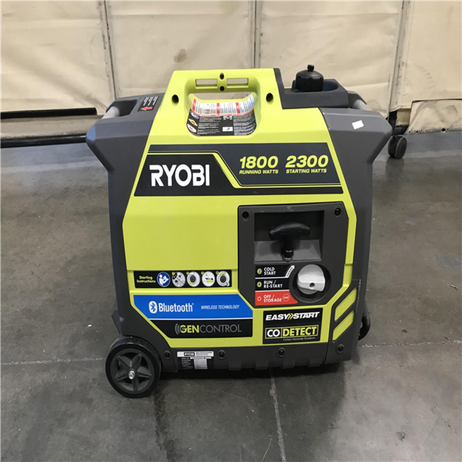 California AS-IS RYOBI 2,300-Watt Recoil Start Bluetooth Super Quiet Gasoline Powered Digital Inverter Generator with CO Shutdown Sensor