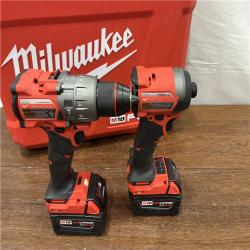 AS-IS Milwaukee M18 FUEL 18V Lithium-Ion Brushless Cordless Hammer Drill and Impact Driver Combo Kit (2-Tool) with 2 Batteries