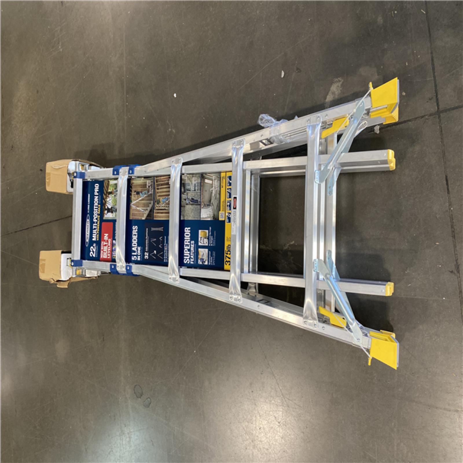 DALLAS LOCATION - Werner 22 ft. Reach Aluminum 5-in-1 Multi-Position Pro Ladder with Built-in Leveling 375 lbs