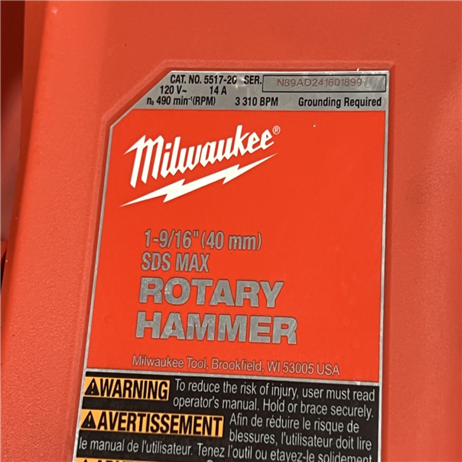 AS-IS MILWAUKEE 1-9/16 in. SDS-Max Rotary Hammer