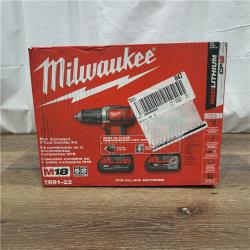 AS-IS Milwaukee M18 18V Cordless Brushed 2 Tool Drill/Driver and Impact Driver Kit