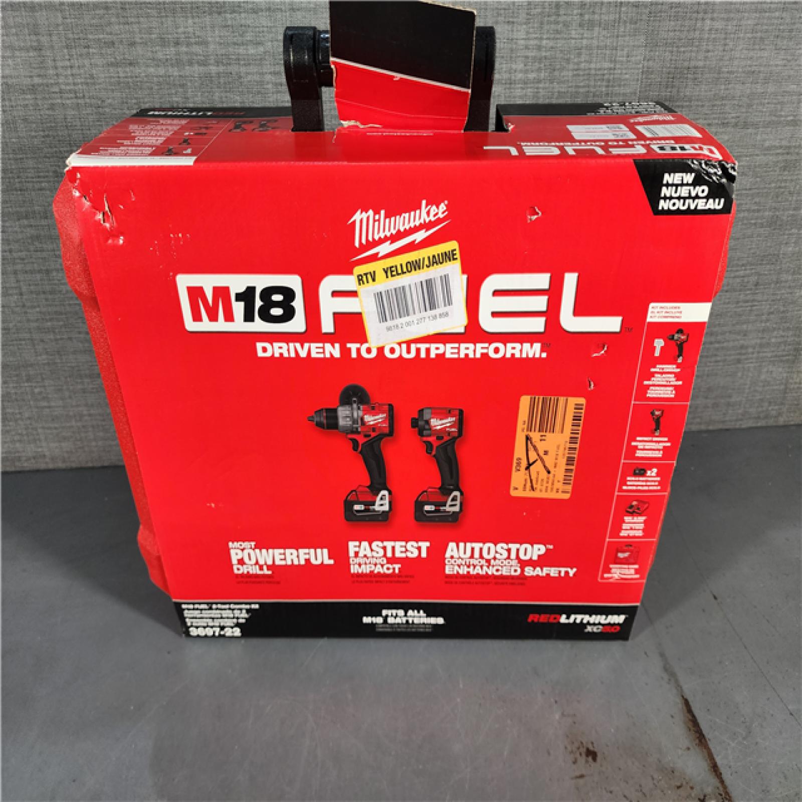 HOUSTON LOCATION - AS-IS Milwaukee M18 FUEL 18V Lithium-Ion Brushless Cordless Hammer Drill and Impact Driver Combo Kit (2-Tool) with 2 Batteries