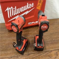 AS-IS Milwaukee M18 FUEL 18V Lithium-Ion Brushless Cordless Hammer Drill and Impact Driver Combo Kit (2-Tool) with 2 Batteries