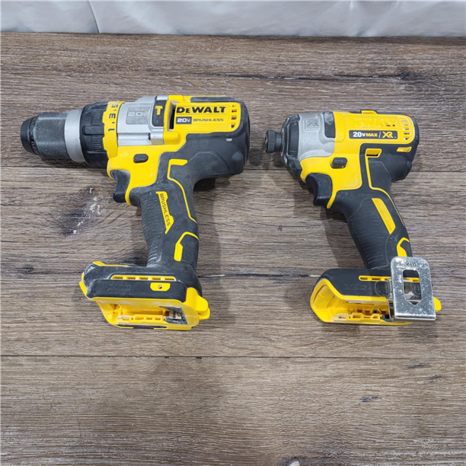 AS-IS 20V MAX Cordless Brushless Hammer Drill/Driver 2 Tool Combo Kit with FLEXVOLT ADVANTAGE