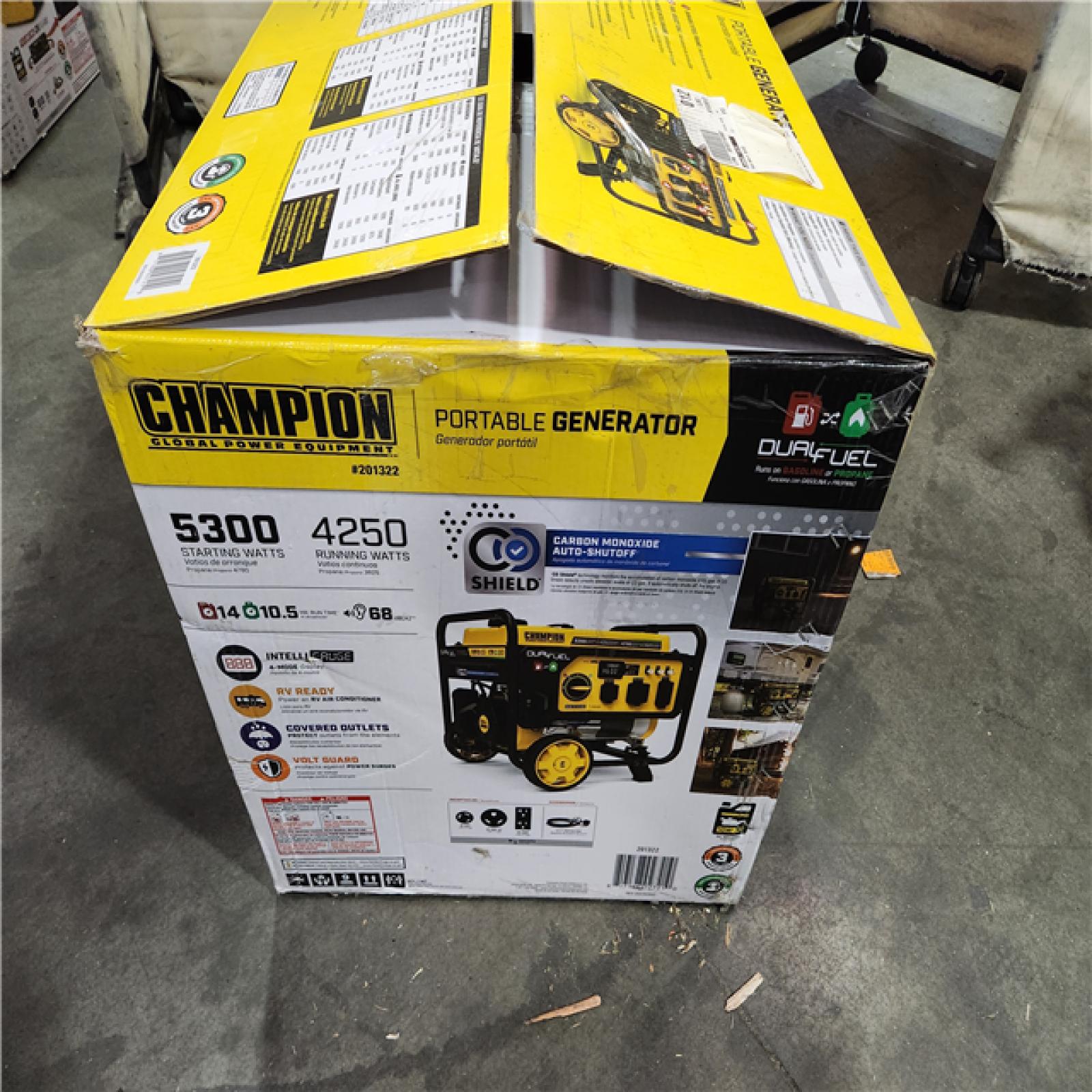 California AS-IS Champion Power Equipment 4250-Watt Recoil Start Duel Fuel Generator