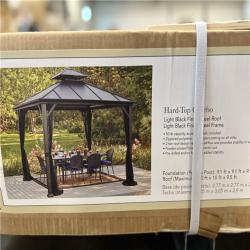 DALLAS LOCATION -allen + roth 10-ft x 10-ft Light Black Steel Frame; Metal Square Screened Gazebo with Steel Roof