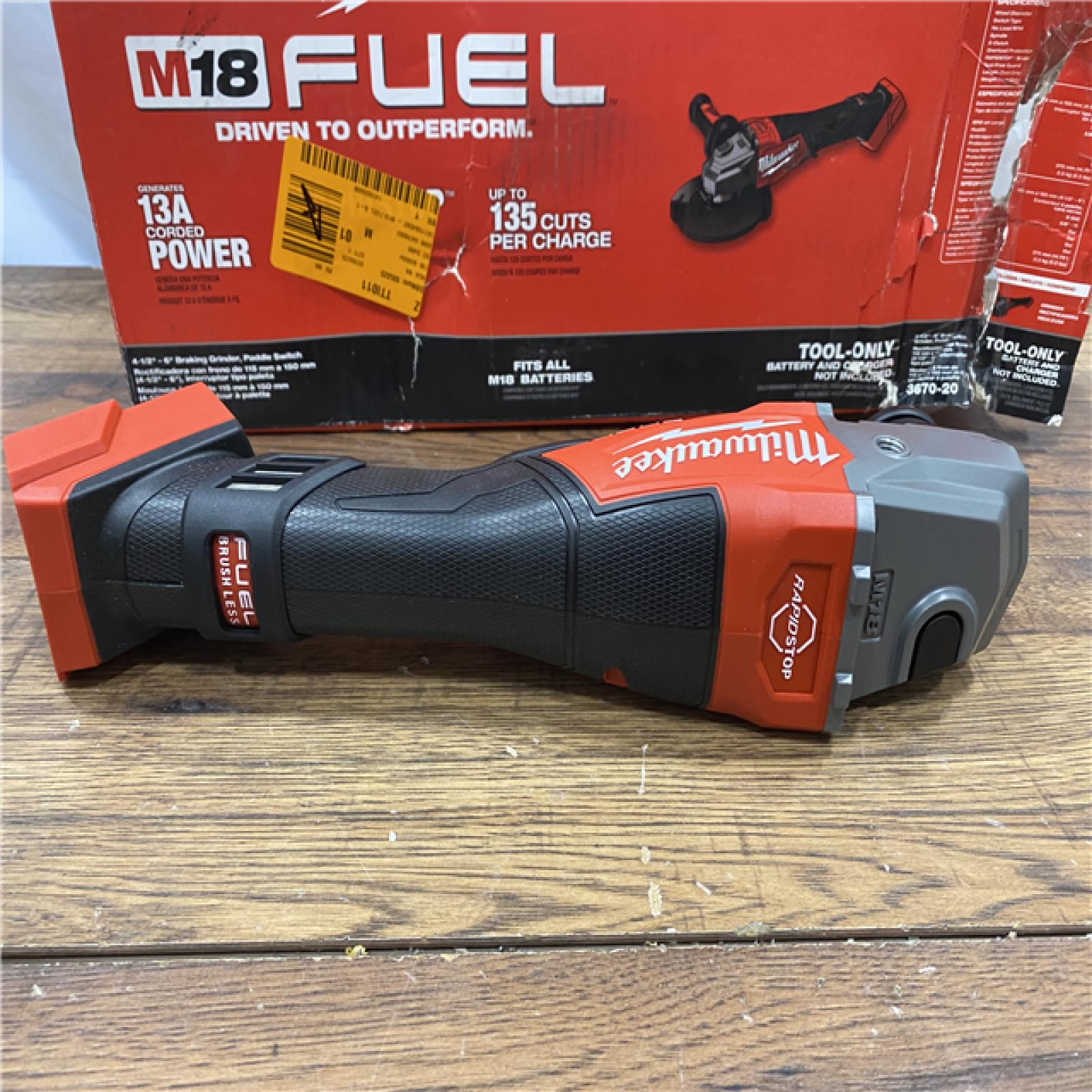 AS IS Milwaukee M18 FUEL 4-1/2-6 Braking Grinder, Paddle Switch