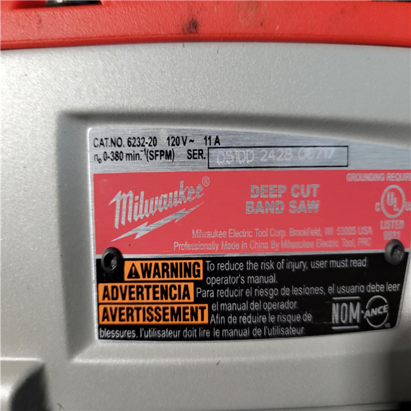 CALIFORNIA AS-IS MILWAUKEE DEEP CUT BAND SAW