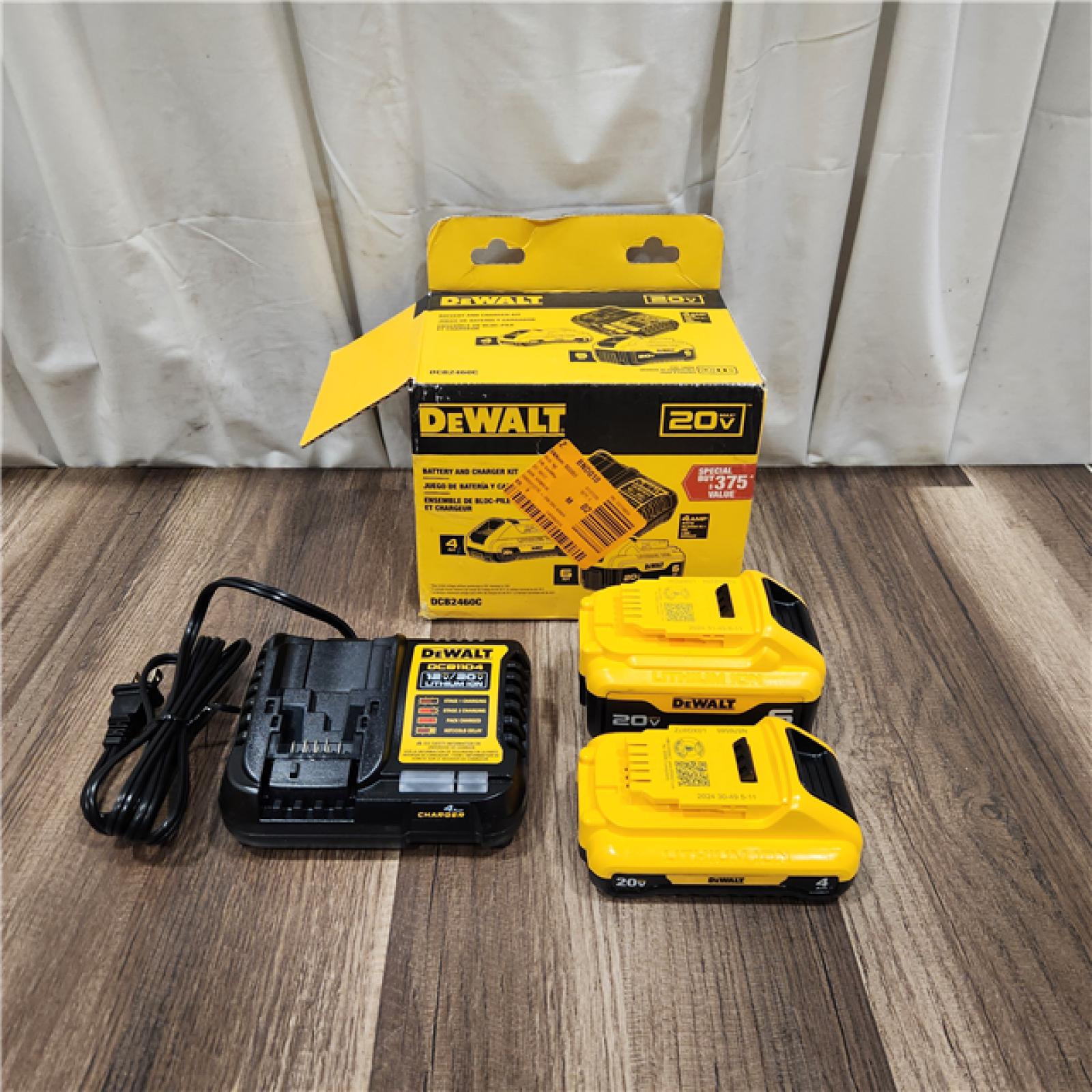 AS IS DEWALT 20V MAX Lithium-Ion 6.0Ah and 4.0Ah Battery and Charger Starter Kit