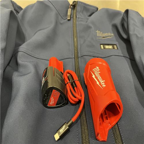 AS-ISMen's X-Large M12 12-Volt Lithium-Ion Cordless Tough Shell Navy Blue Heated Jacket with (1) 3.0 Ah Battery and Charger