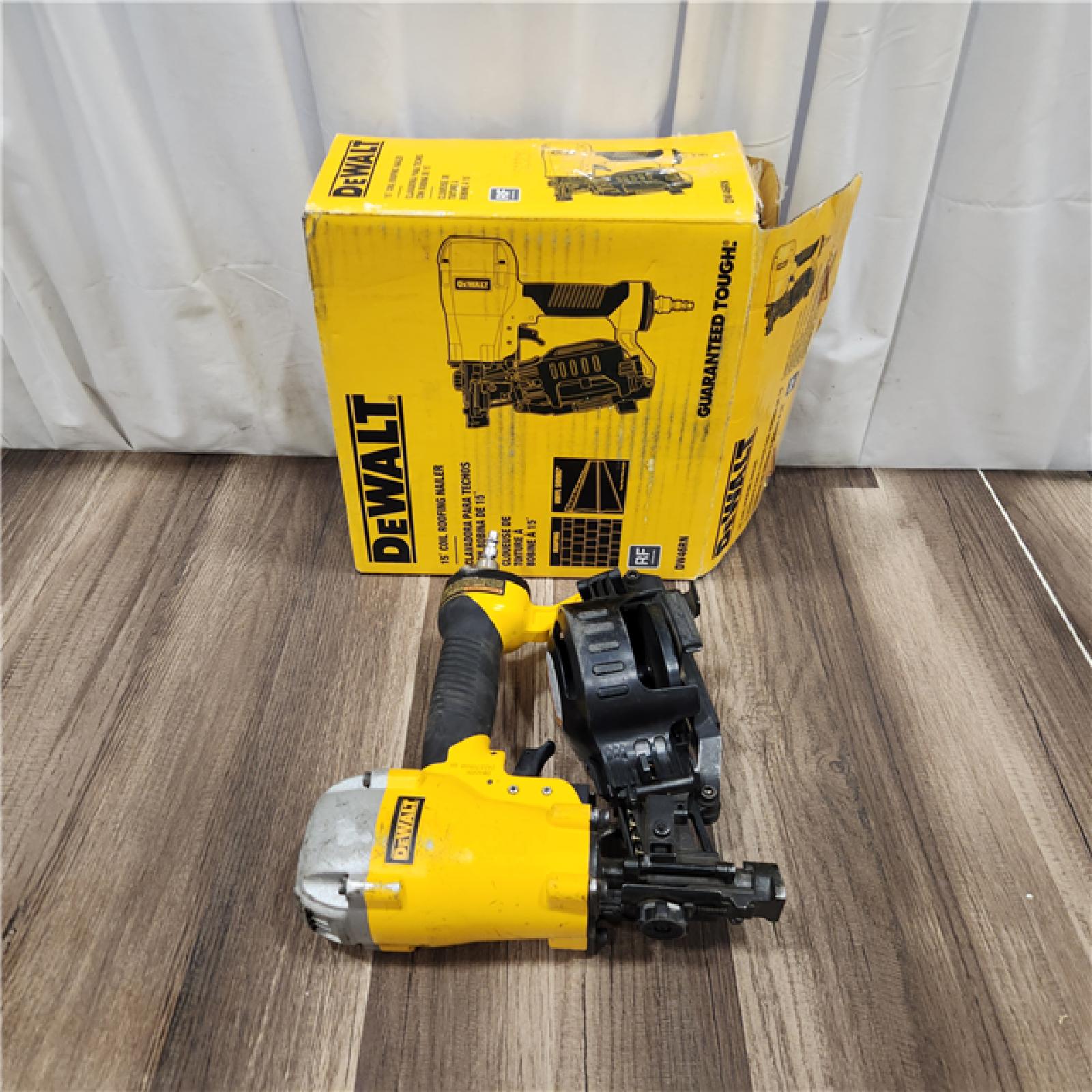 AS IS 1-3/4 in. 15 Degree Pneumatic Coil Roofing Nailer