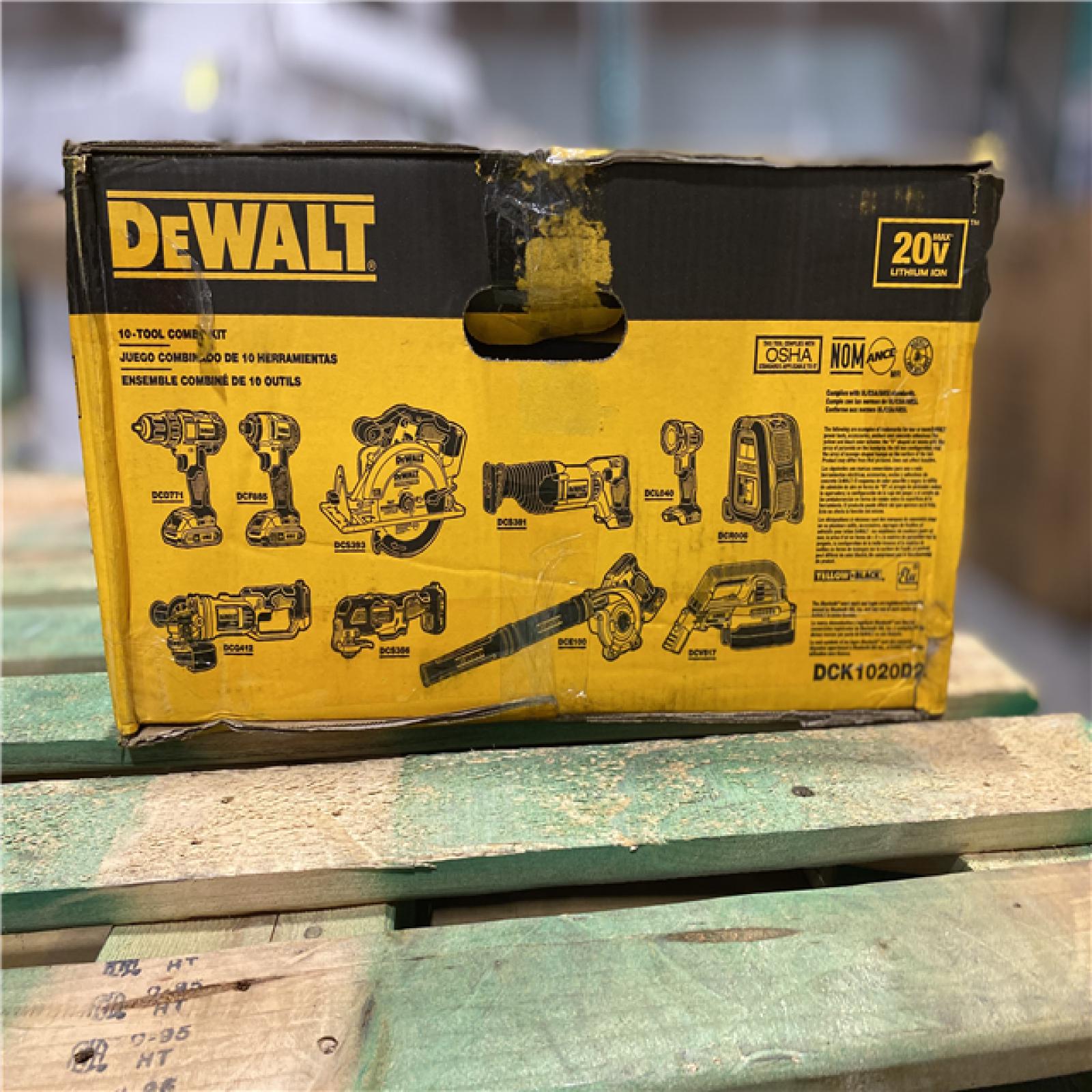 DALLAS LOCATION - NEW! DEWALT 20V MAX Cordless 10 Tool Combo Kit with (2) 20V 2.0Ah Batteries, Charger, and Bag