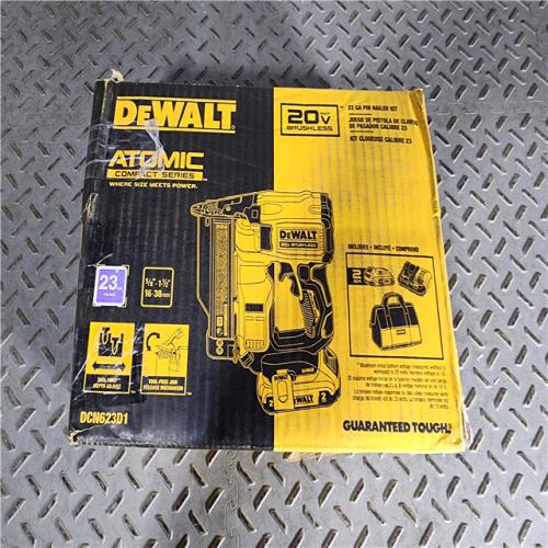 HOUSTON LOCATION - AS-IS ATOMIC 20V MAX Lithium Ion Cordless 23 Gauge Pin Nailer Kit with 2.0Ah Battery and Charger