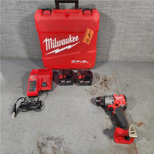 HOUSTON LOCATION - AS-IS Milwaukee 2904-22 Hammer Drill Driver Kit with Batteries  Charger & Tool Case  Red