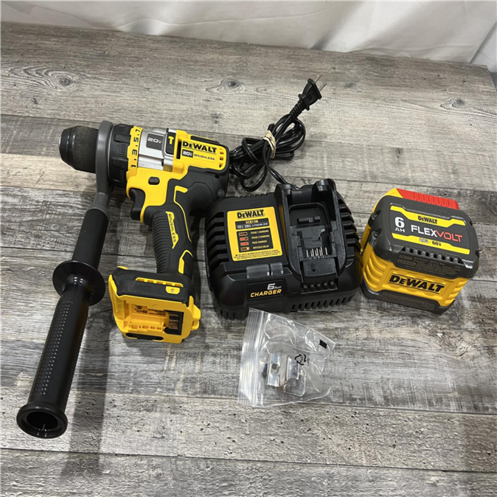 AS-IS Dewalt FLEXVOLT 20 Volt 1/2 in. Brushless Cordless Hammer Drill/Driver Kit (Battery & Charger)