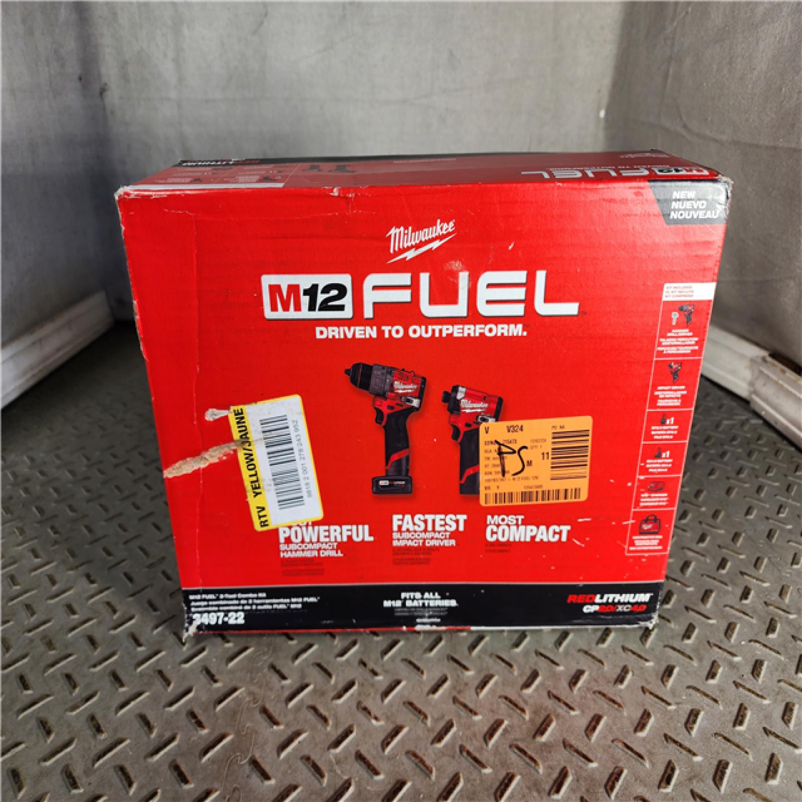 HOUSTON LOCATION - AS-IS (APPEARS LIKE NEW) Milwaukee 3497-22 12V Brushless Hammer Drill and Impact Driver Combo Kit