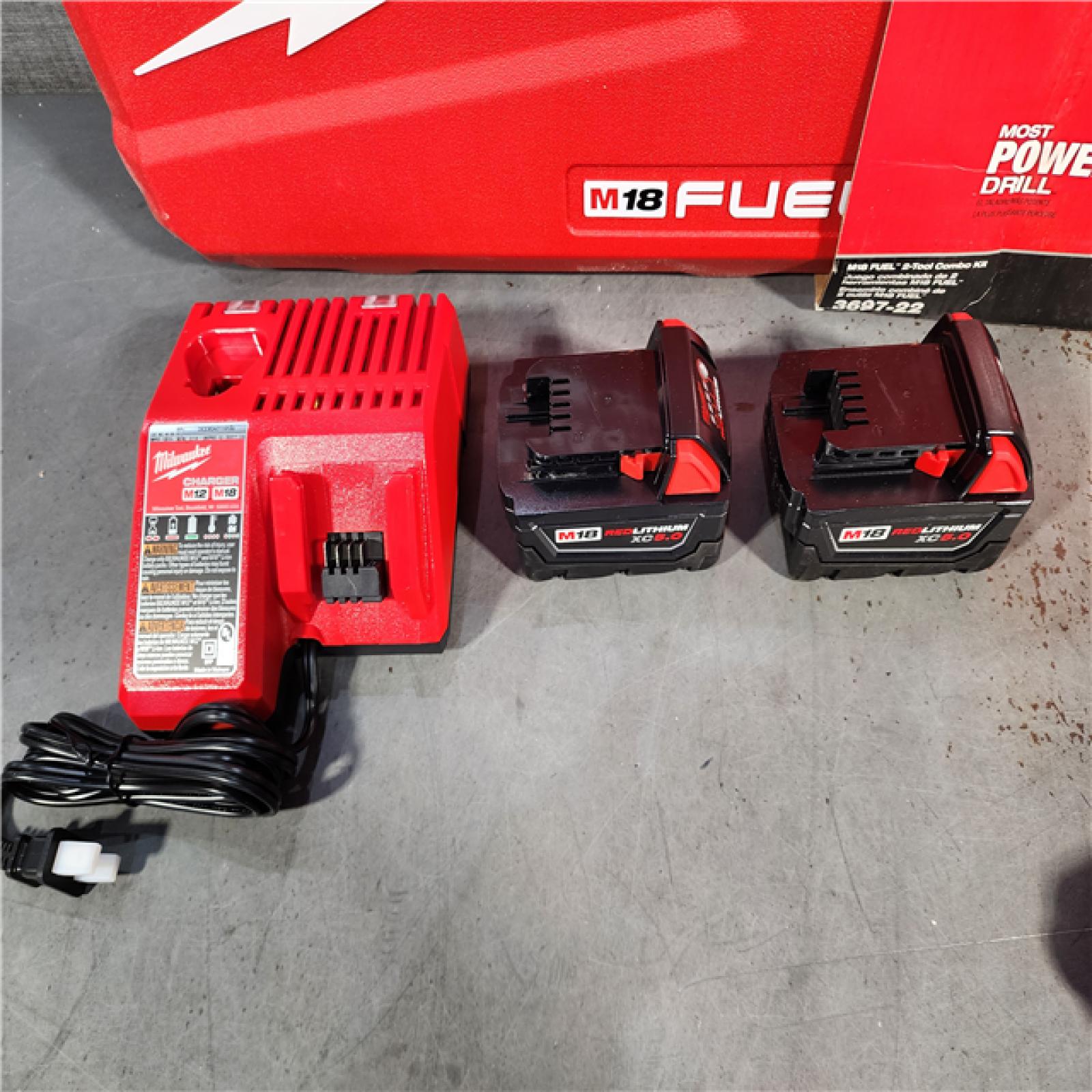 HOUSTON LOCATION - AS-IS Milwaukee M18 FUEL 18V Lithium-Ion Brushless Cordless Hammer Drill and Impact Driver Combo Kit (2-Tool) with 2 Batteries