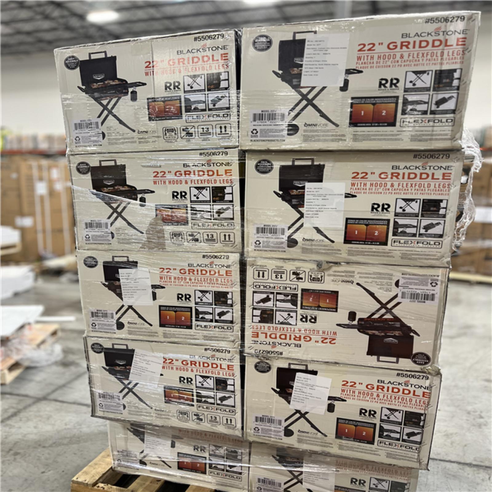 DALLAS LOCATION - Blackstone 22 Culinary Omnivore Portable X-Frame Griddle 2-Burner Liquid Propane Flat Top Grill PALLET - (10 UNITS)