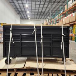 DALLAS LOCATION AS-IS Husky 61 in. W x 23 in. D Heavy Duty 15-Drawer Mobile Workbench Tool Chest with Solid Wood Top in Matte Black,