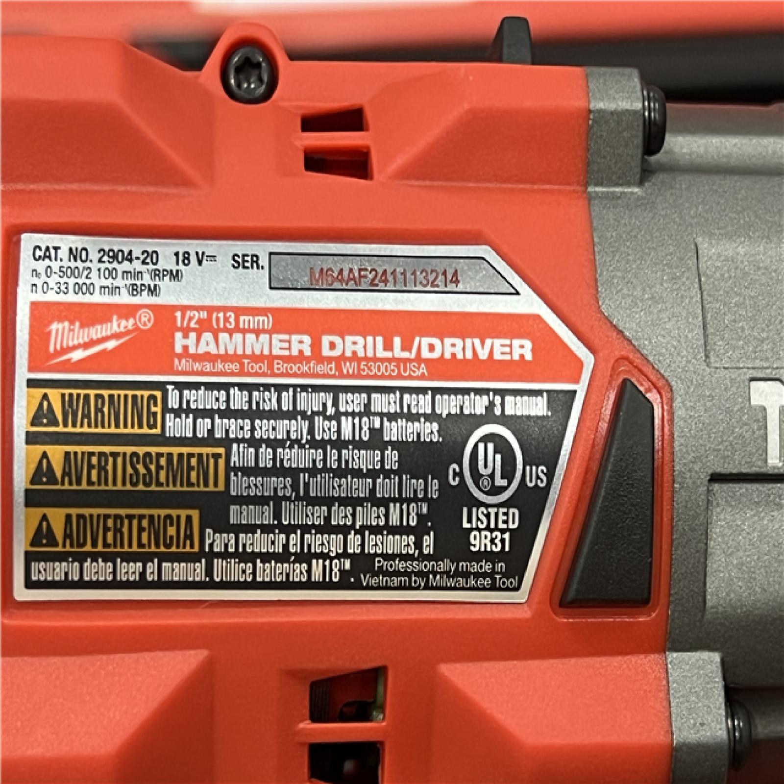 AS-IS MILWAUKEE M18 FUEL 18V Lithium-Ion Brushless Cordless Hammer Drill and Impact Driver Combo Kit (2-Tool) with 2 Batteries