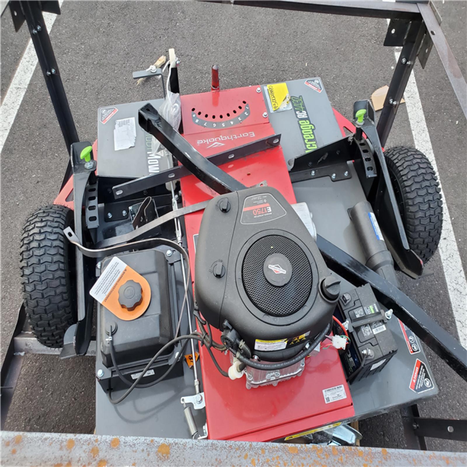 Phoenix Location Good Condition Earthquake 500 cc Briggs & Stratton Acreage Tow-Behind Rough Cut Mower with 44 in. Steel Cutting Deck and Tool-Less Offset Tow Bar