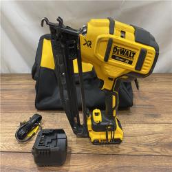 AS IS DeWalt DCN660D1 20V 16 Gauge Cordless Angled Finish Nailer Kit W/ 2Ah Battery