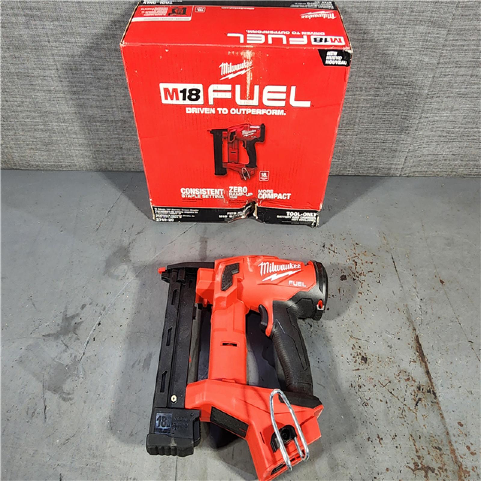 HOUSTON LOCATION - AS-IS M18 FUEL 18-Volt Lithium-Ion Brushless Cordless 18-Gauge 1/4 in. Narrow Crown Stapler (Tool-Only)