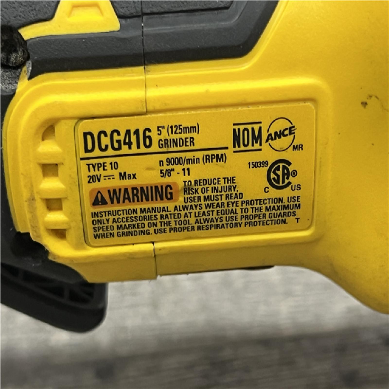 AS-IS DEWALT 20V MAX Cordless Brushless 4.5 - 5 in. Paddle Switch Angle Grinder with FLEXVOLT ADVANTAGE (Tool Only)