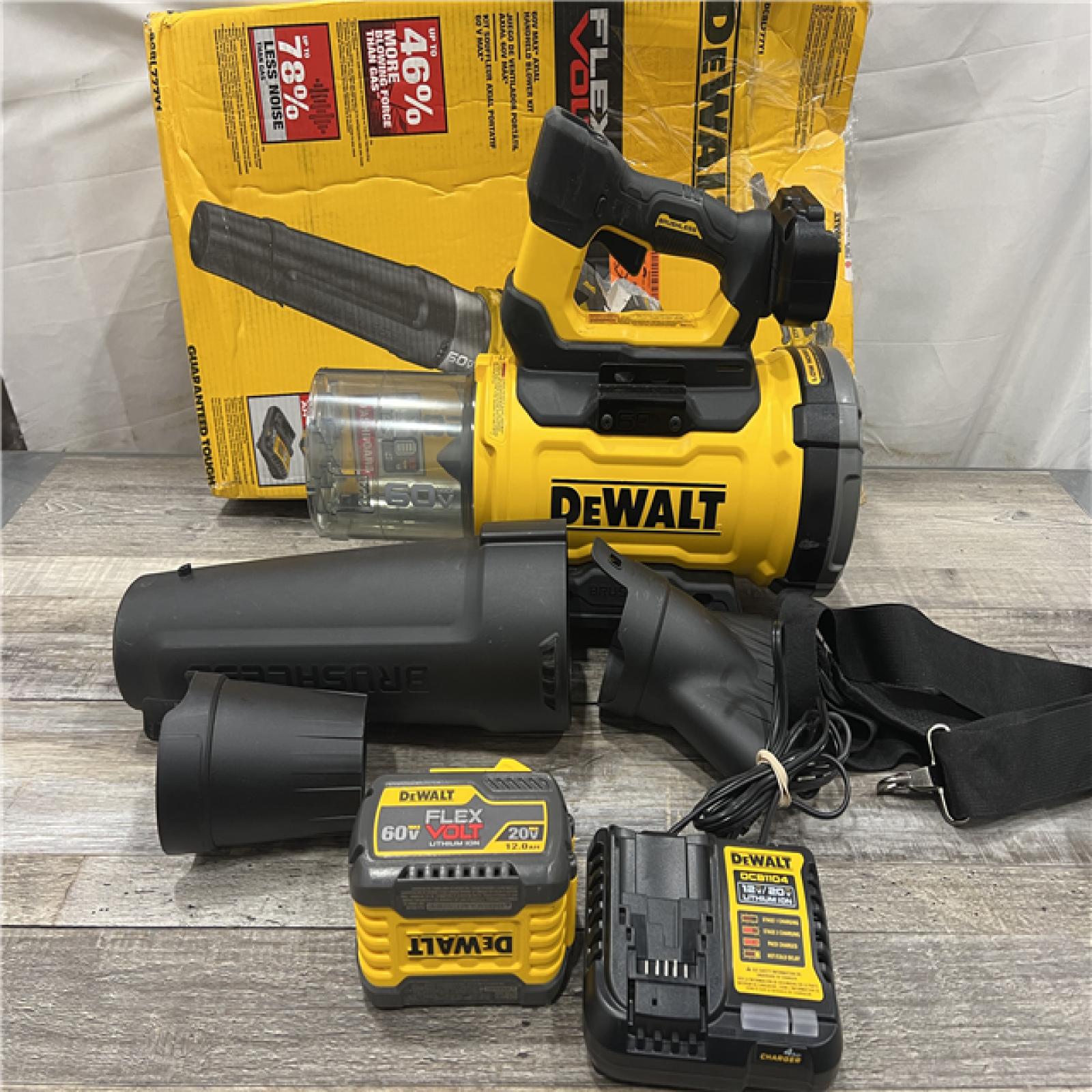 AS-IS DEWALT FLEXVOLT 60V MAX 160 MPH 760 CFM Brushless Cordless  and Charger