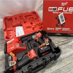 AS-IS MILWAUKEE M18 FUEL 18V Lithium-Ion Brushless Cordless Hammer Drill and Impact Driver Combo Kit (2-Tool) with 2 Batteries