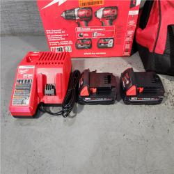 HOUSTON LOCATION - AS-IS Milwaukee M18 18V Cordless Brushed 2 Tool Drill/Driver and Impact Driver Kit