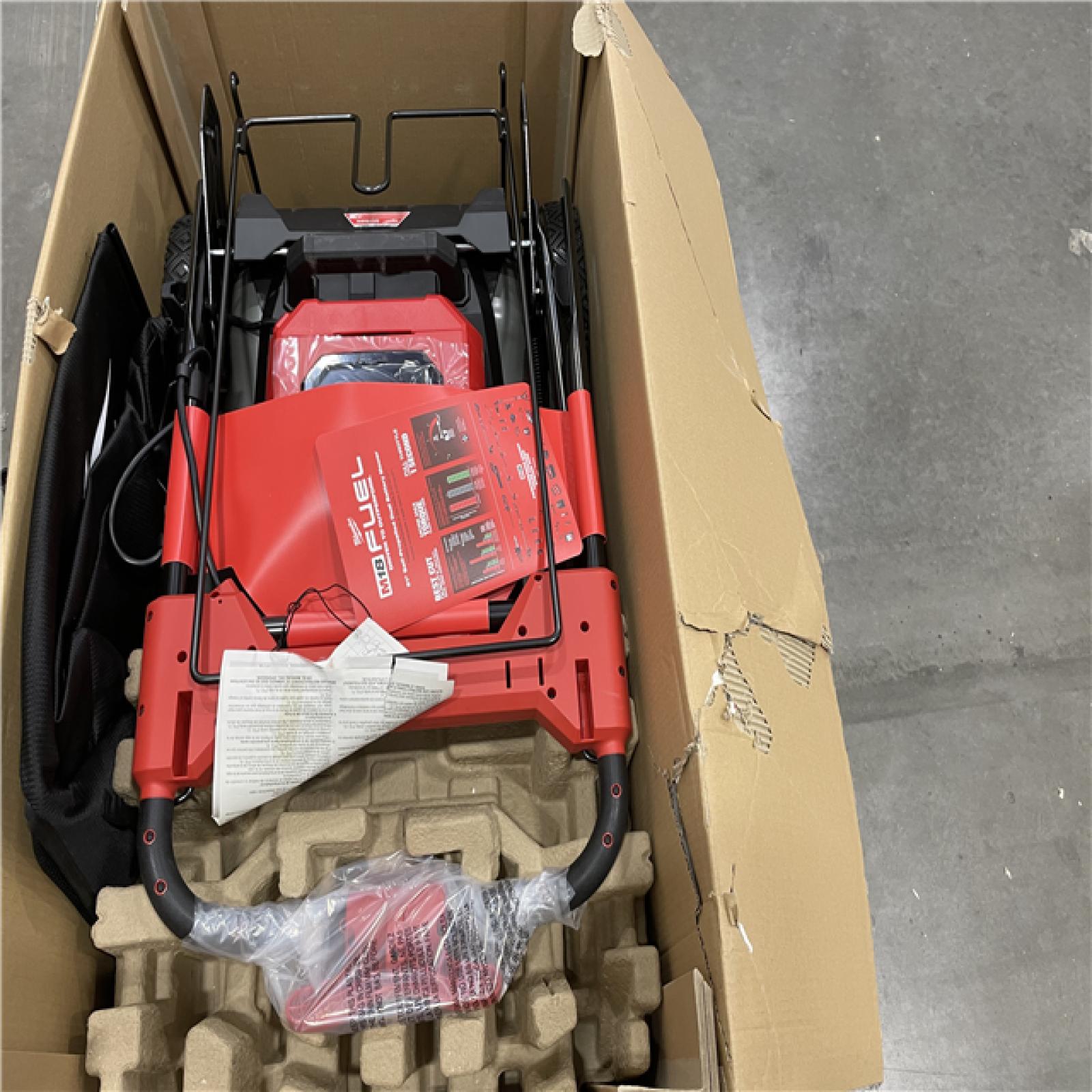 AS-IS MILWAUKEE M18 FUEL Brushless Cordless 21 in. Walk Behind Dual Battery Self-Propelled Mower W/(2) 12.0Ah Battery and Rapid Charger