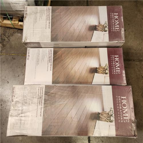 Phoenix Location Home Decorators Collection Brown 3/8 in. T x 5.1 in. W Hand Scraped Strand Woven Engineered Bamboo Flooring (358 sqft 14 case)