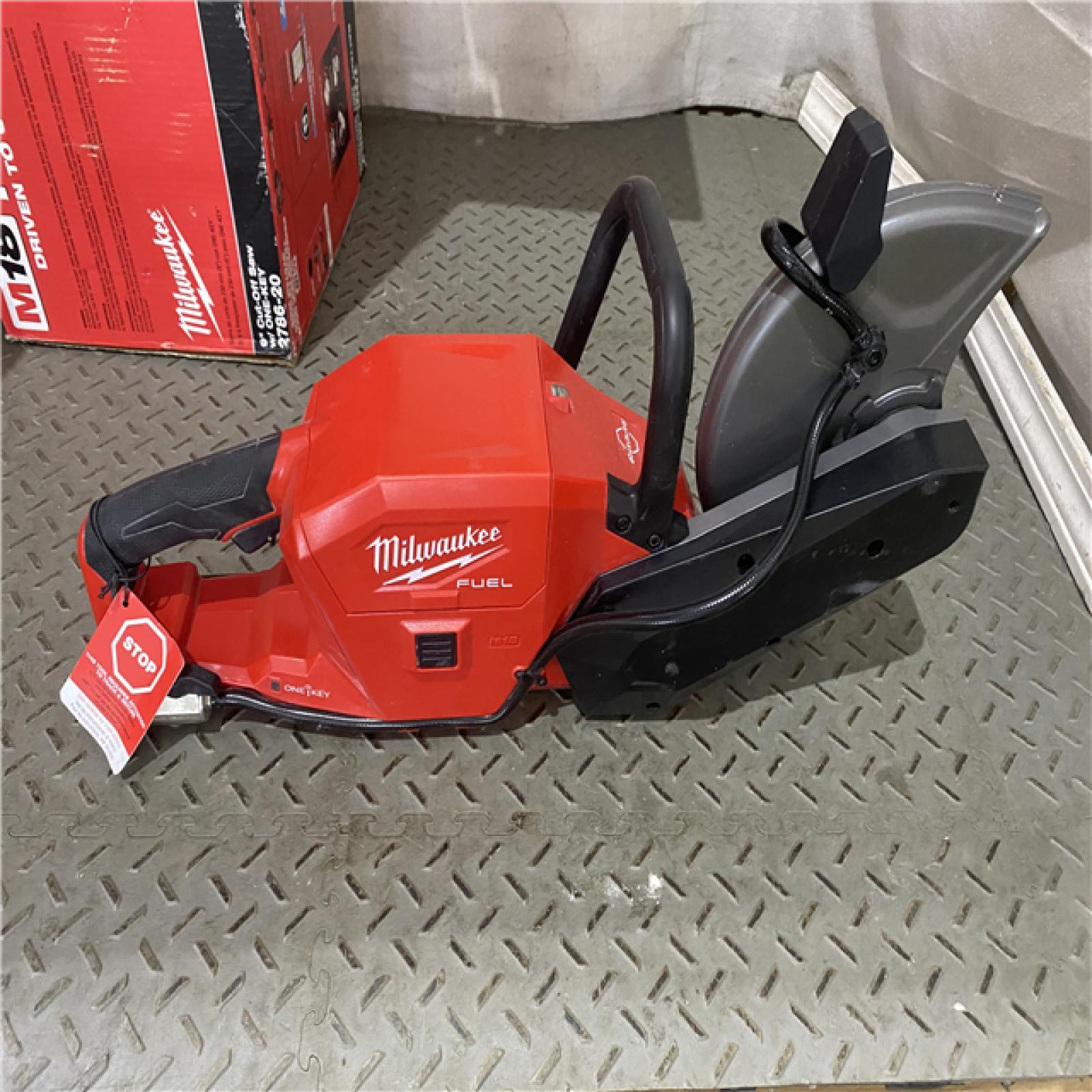 Houston location AS-IS Milwaukee 2786-20 M18 FUEL Lithium-Ion 9 in. Cut-Off Saw W/ ONE-KEY (Tool Only)