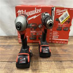 AS IS Milwaukee M18 18V Cordless Brushed 2 Tool Drill/Driver and Impact Driver Kit