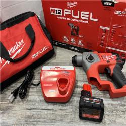 AS-IS MILWAUKEE M12 FUEL 12-Volt Lithium-Ion 5/8 in. Cordless SDS-Plus Rotary Hammer Kit with M12 Soldering Iron