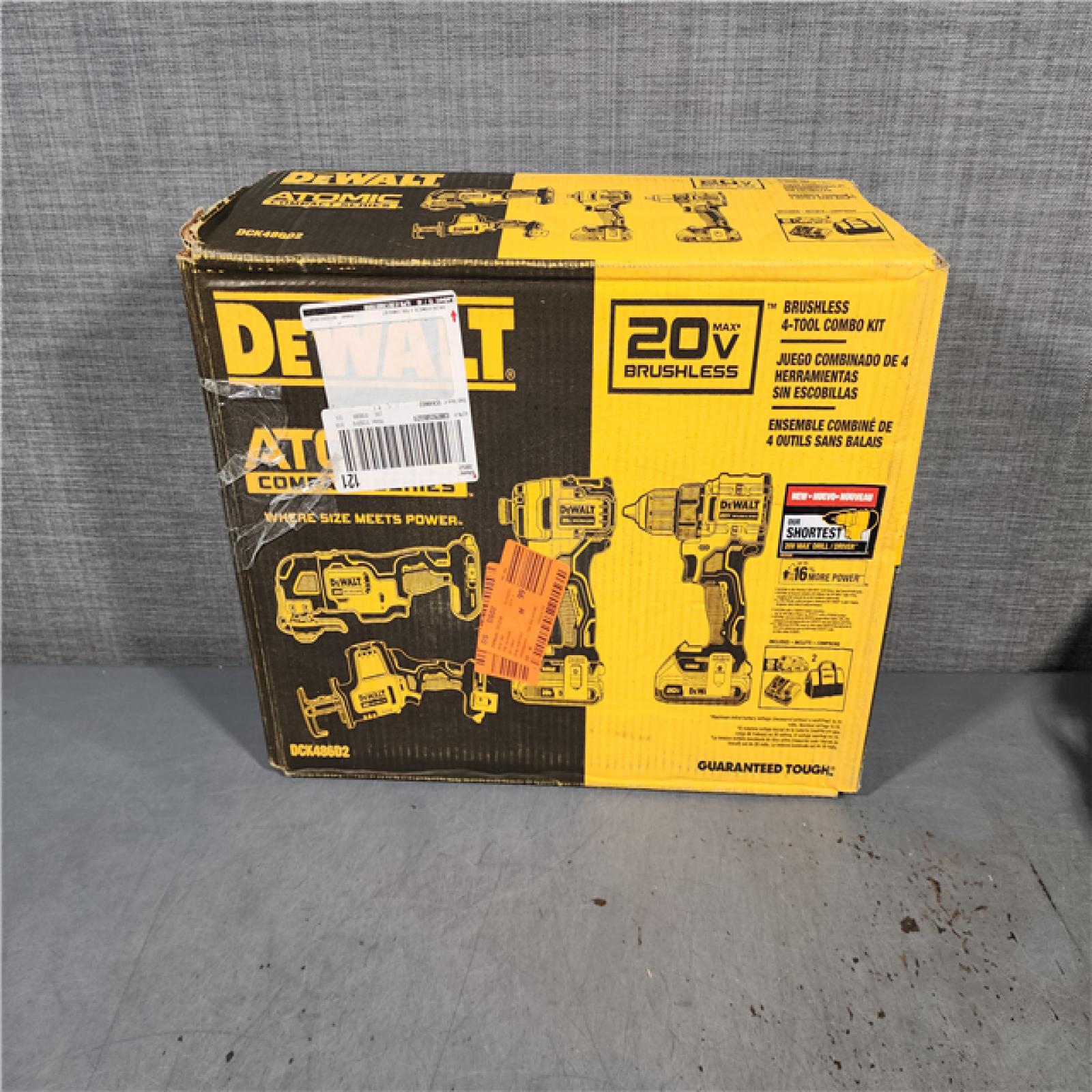 HOUSTON LOCATION - AS-IS DeWalt 20V MAX ATOMIC Cordless Brushless 4 Tool Combo Kit