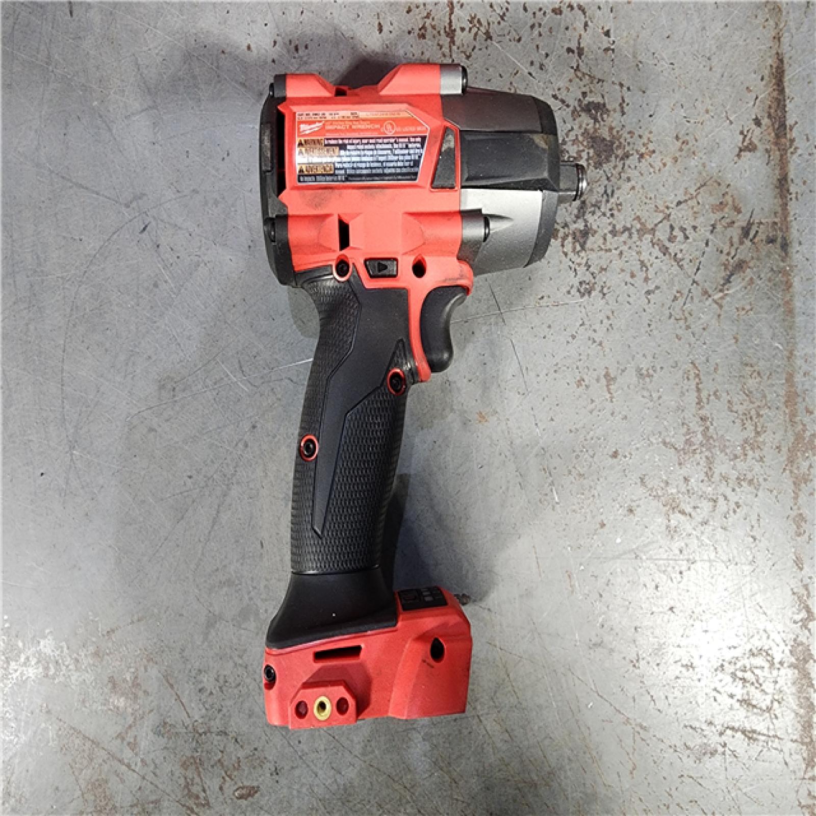 HOUSTON LOCATION - AS-IS Milwaukee M18 18V Fuel 1/2  Mid-Torque Impact Wrench Cordless Lithium-Ion Brushless with Friction Ring 2962-20 (TOOL ONLY)