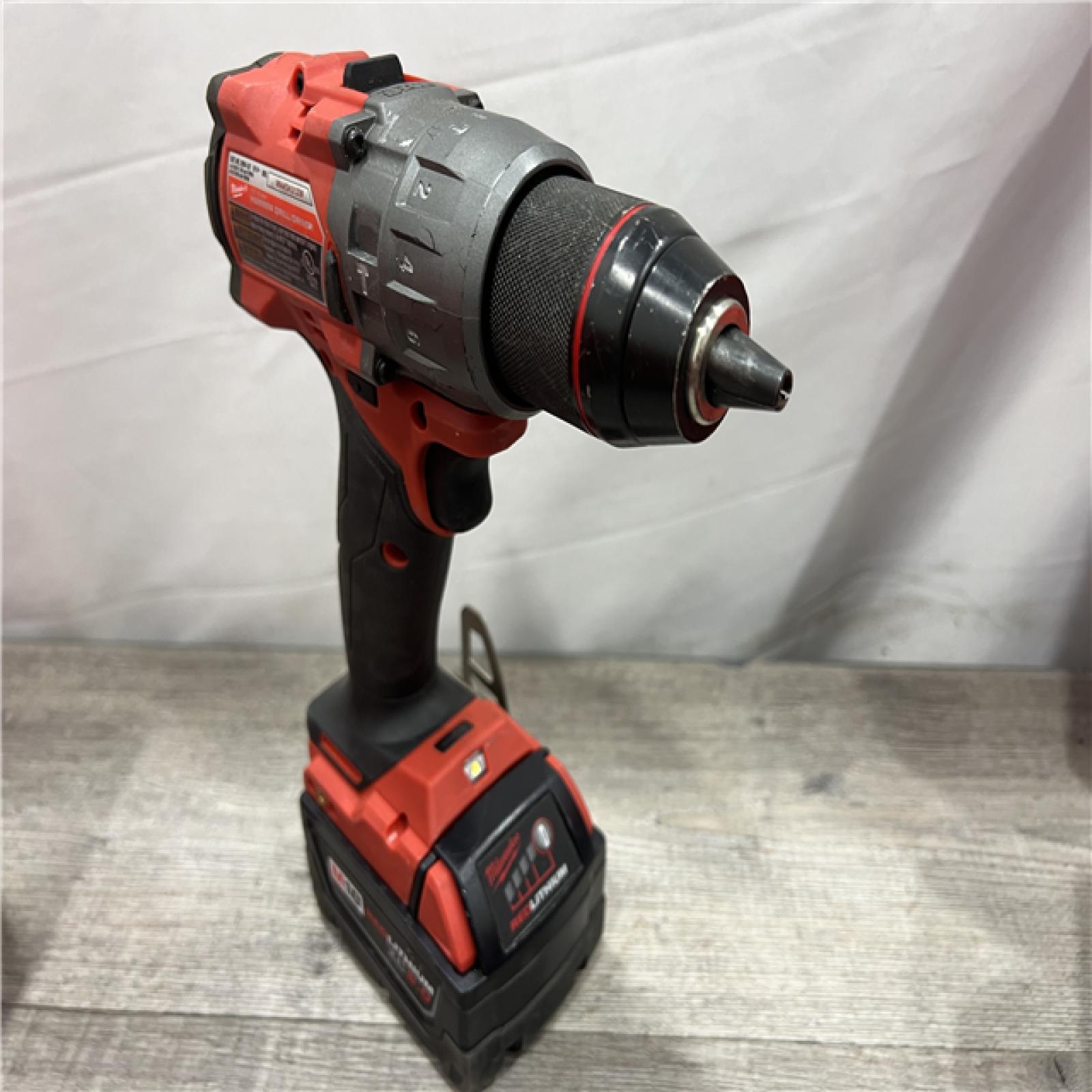 AS-IS Milwaukee 2904-22 Hammer Drill Driver Kit with Batteries  Charger & Tool Case  Red