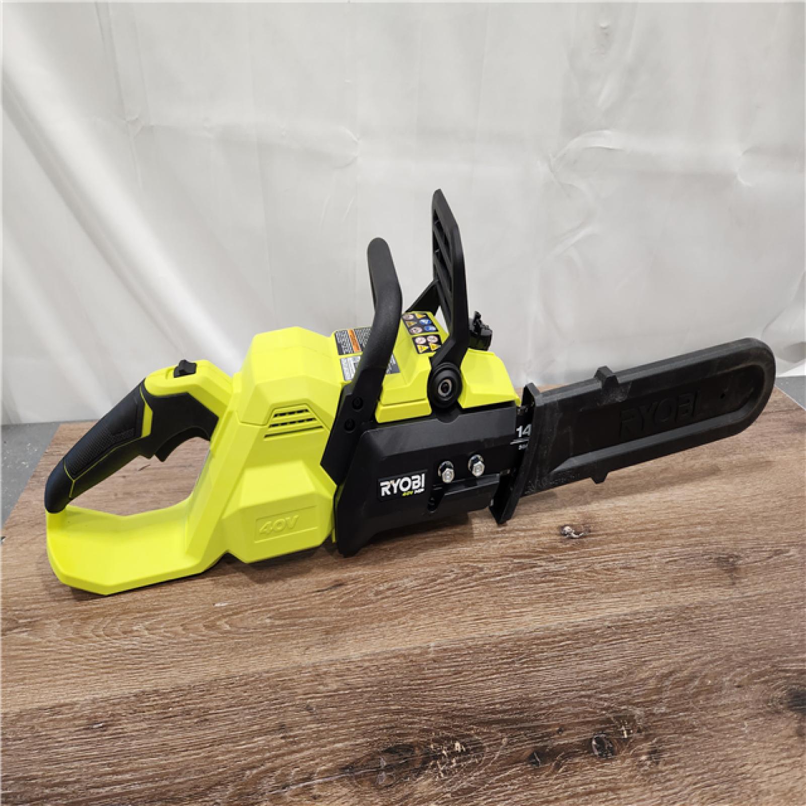 AS-IS RYOBI 40V HP Brushless 14 in. Battery Chainsaw with 4.0 Ah Battery and Charger