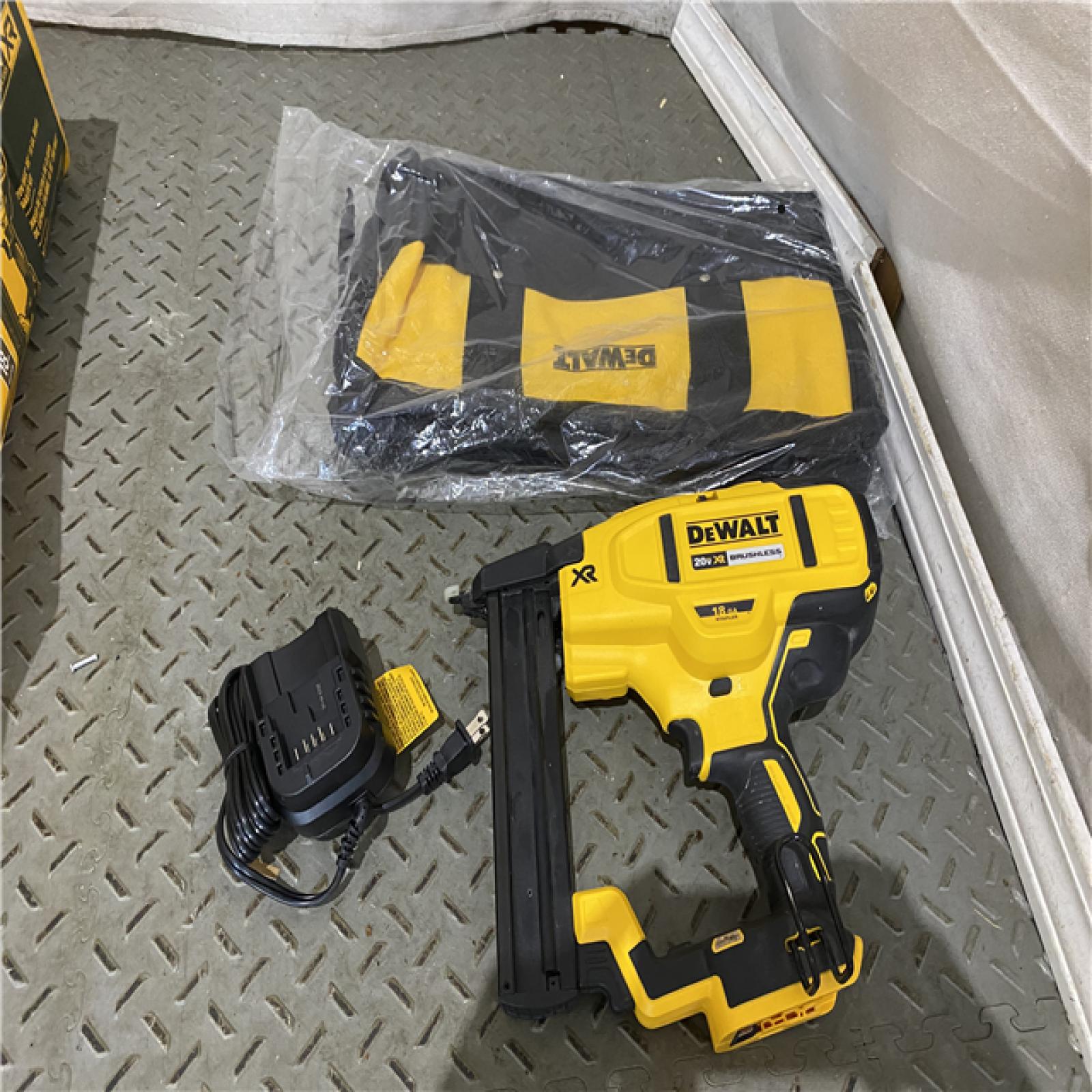 Houston location AS-IS DEWALT 20V MAX XR 18 Gauge Brad Nailer Kit ONLY CHARHER