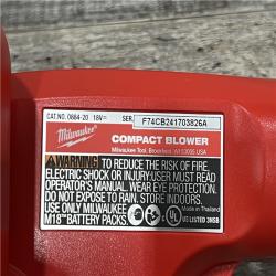 AS-IS Milwaukee M18 18-Volt Lithium-Ion Cordless Compact Blower (Tool-Only)