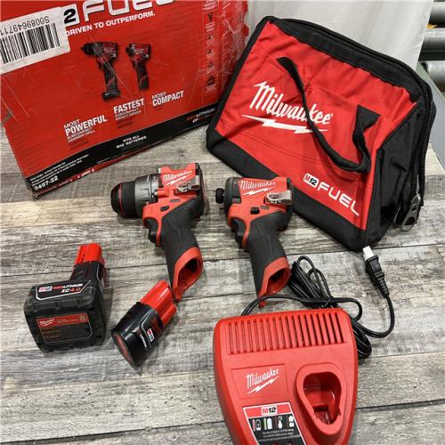 AS-IS Milwaukee 3497-22 12V Brushless Hammer Drill and Impact Driver Combo Kit