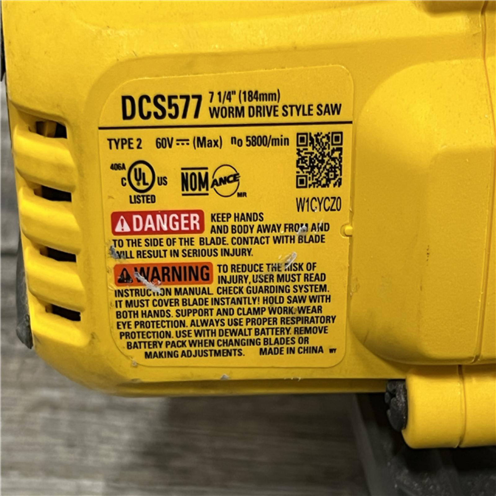 AS-IS DEWALT FLEXVOLT 60V MAX Cordless Brushless 7-1/4 in. Wormdrive Style Circular Saw (Tool Only)