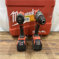 AS IS Milwaukee M18 FUEL 18V Lithium-Ion Brushless Cordless Hammer Drill and Impact Driver Combo Kit (2-Tool) with 2 Batteries