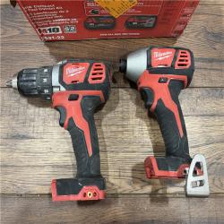 AS-IS Milwaukee M18 18V Cordless Brushed 2 Tool Drill/Driver and Impact Driver Kit ( NO BATERIES)