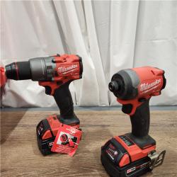 AS-IS Milwaukee M18 FUEL 18V Lithium-Ion Brushless Cordless Hammer Drill and Impact Driver Combo Kit (2-Tool) with 2 Batteries