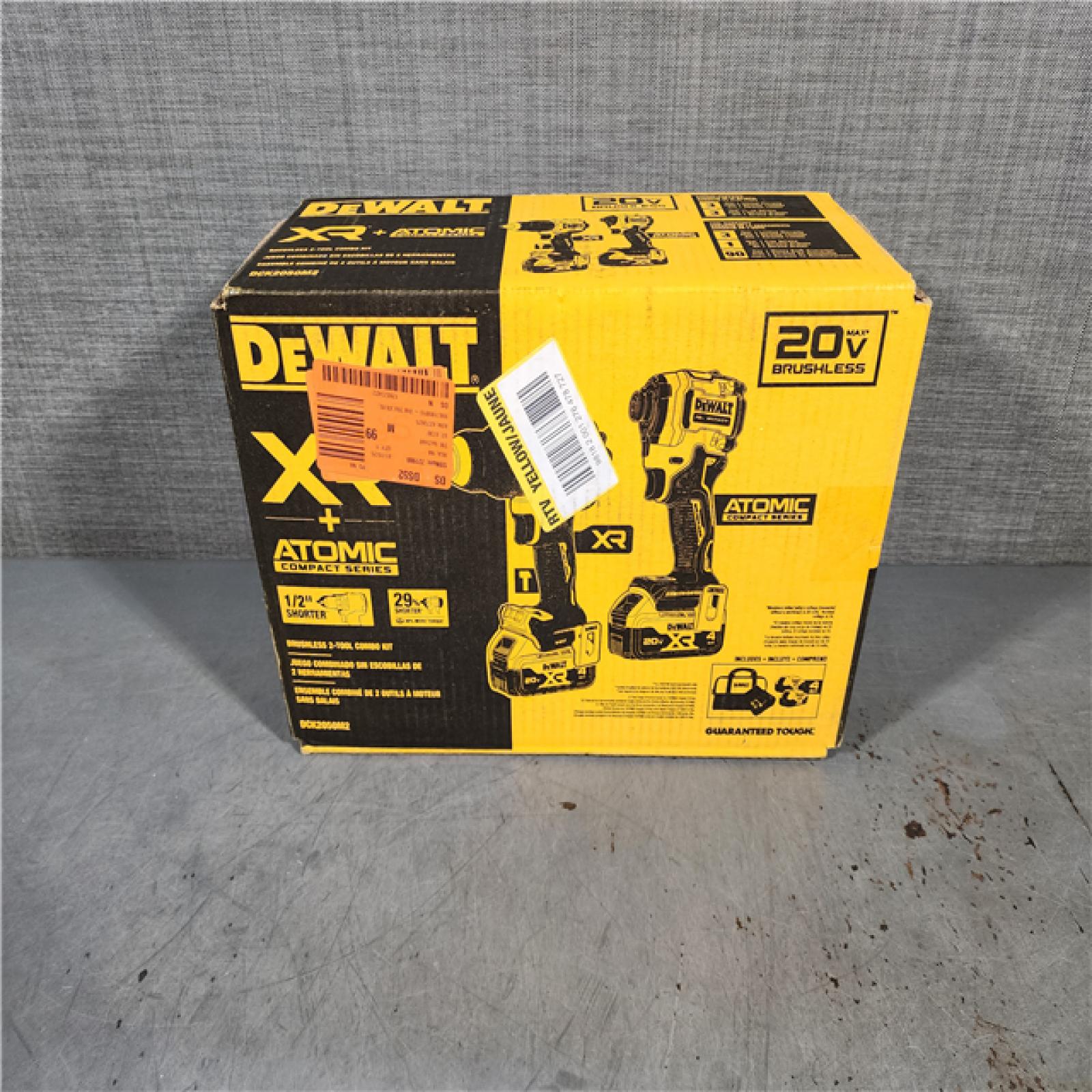 HOUSTON LOCATION - AS-IS DEWALT 20V MAX XR Hammer Drill and ATOMIC Impact Driver 2 Tool Cordless Combo Kit with (2) 4.0Ah Batteries, Charger, and Bag