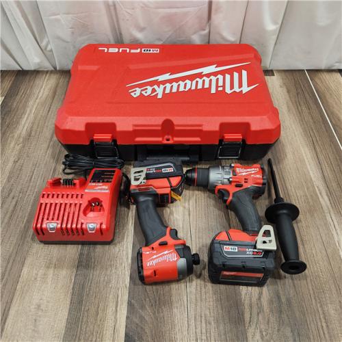 AS IS Milwaukee M18 FUEL 18V Lithium-Ion Brushless Cordless Hammer Drill and Impact Driver Combo Kit (2-Tool) with 2 Batteries