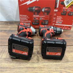 AS IS Milwaukee M18 18V Cordless Brushed 2 Tool Drill/Driver and Impact Driver Kit